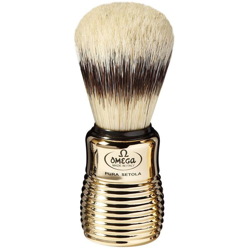 Omega Omega Pure Bristle Shaving Brush Gold Handle #11205 Shaving Brush Wheat