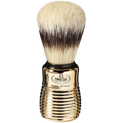 Omega Omega Pure Bristle Shaving Brush Gold Handle #11205 Shaving Brush Wheat