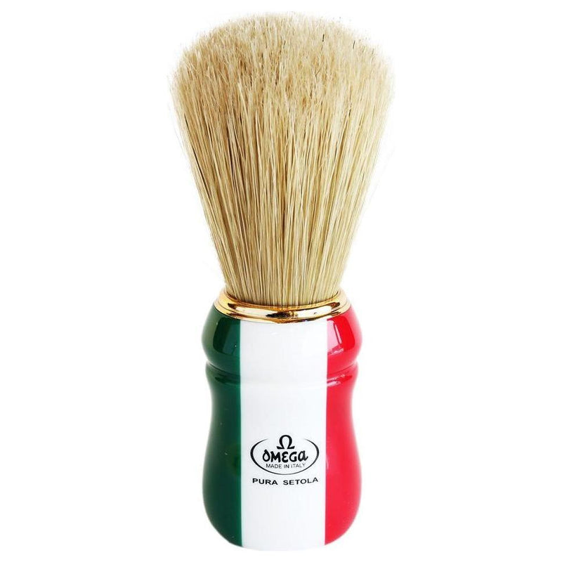 Omega Omega 21762 - Boar Bristle "italian Flag" Shaving Brush Shaving Brush Wheat