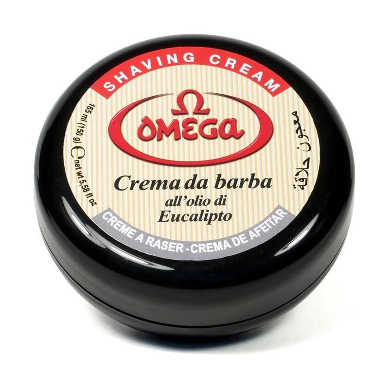 Omega Omega Eucalyptus Shaving Cream Black Bowl 5.2Oz Shaving Cream Light Gray