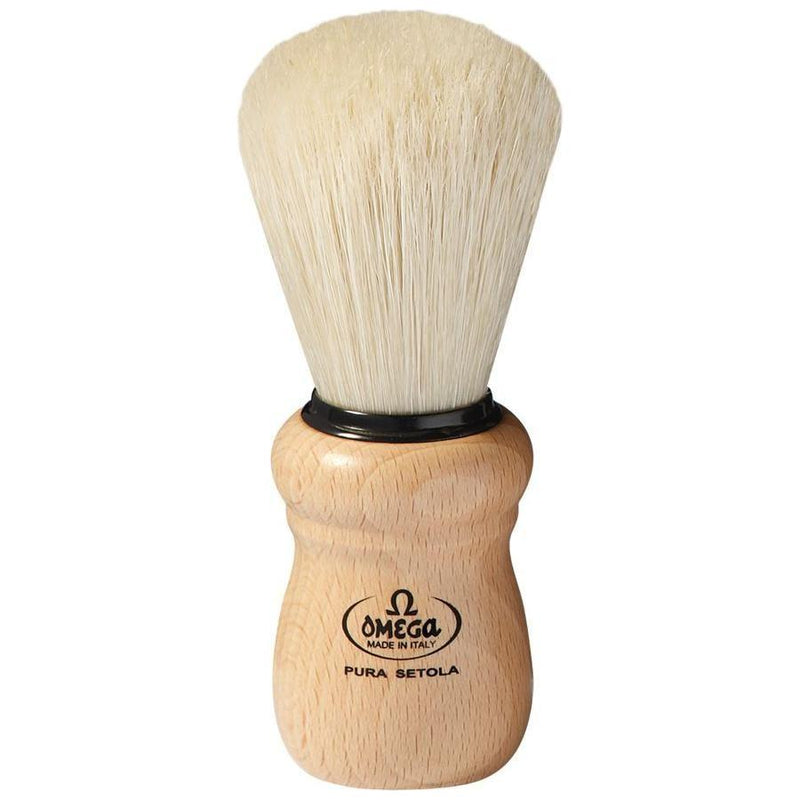 Omega Omega Pure Bristle Shaving Brush With Beech Wood Handle #80005 Shaving Brush Tan