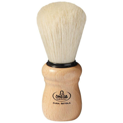 Omega Omega Pure Bristle Shaving Brush With Beech Wood Handle #80005 Shaving Brush Tan