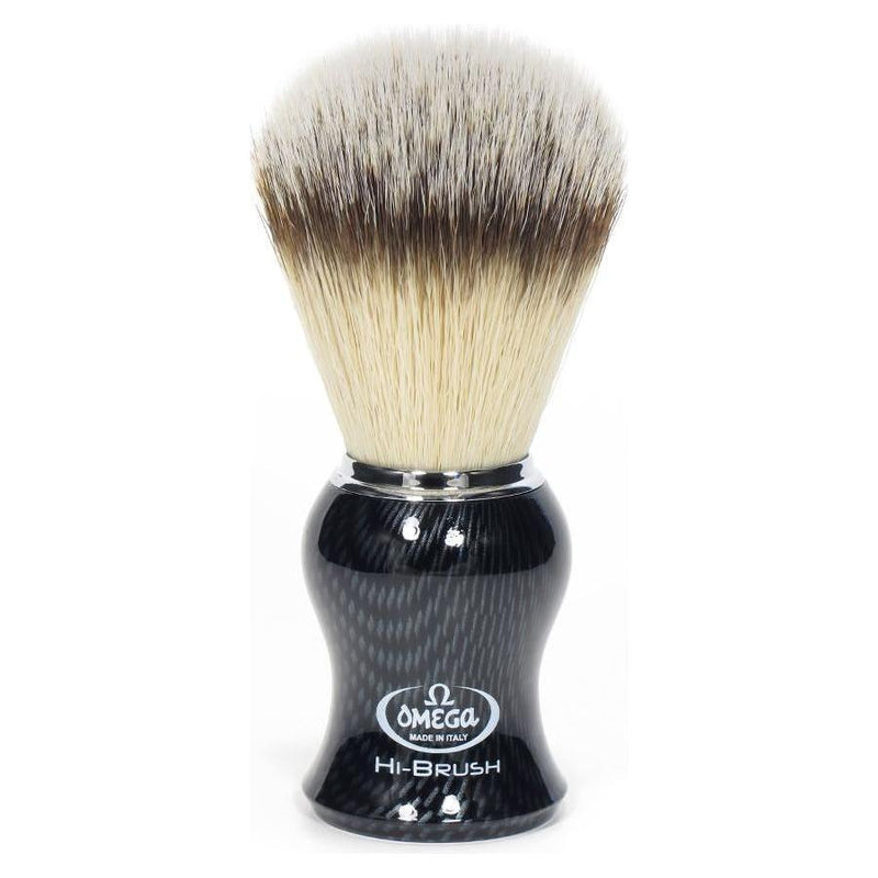 Omega Omega Synthetic Nylon Shaving Brush Carbon Fiber Look #46650 Shaving Brush Light Gray