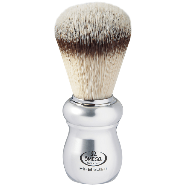 Omega Omega Heavy Aluminum Hi- Brush Shaving Brush #0146652 Shaving Brush Light Gray