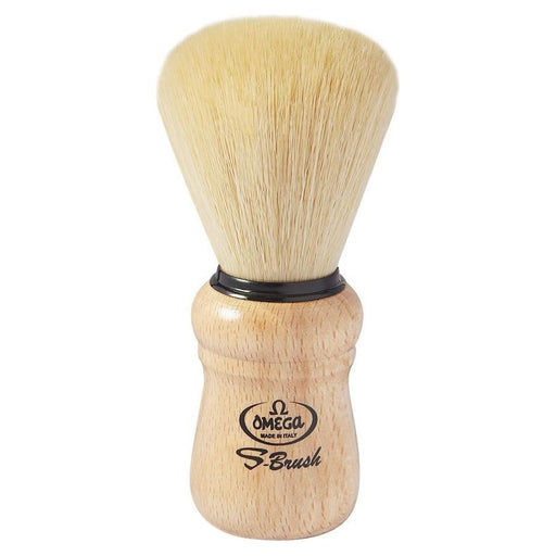 Omega Omega S-Brush Synthetic Fiber Shaving Brush With Beech Wood Handle #S10005 Shaving Brush Tan