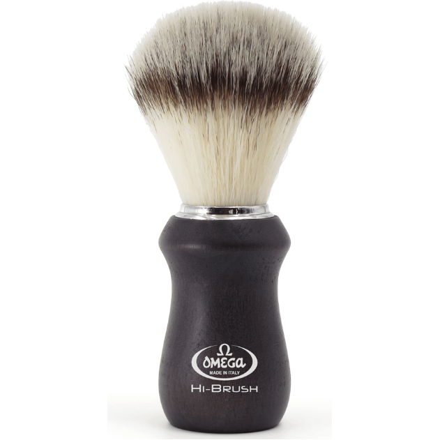 Omega Omega Hi-Brush Fiber Synthetic Shaving Brush #0146833 Shaving Brush Light Gray