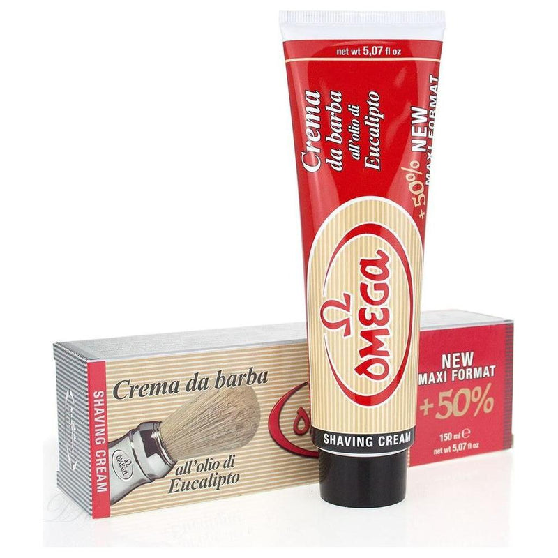 Omega Omega Shaving Cream With Eucalyptus Oil In Tube 150 ml #45150 Shaving Cream Light Gray