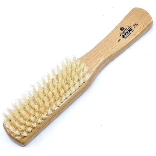 KENT Kent LG3 Ladies Flat Narrow 100% White Bristle Hair Brush Hair Brush Tan