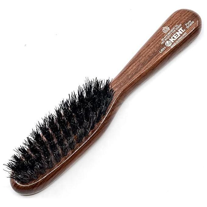 KENT Kent LR31 Handbag Purse Danta Wood Hair Brush. 100% Pure Black Bristle Hair Brush Dark Slate Gray