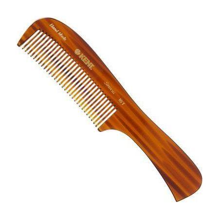 KENT Kent Hand Made Wet Thick Coarse Hair Comb 10T Hair Comb Saddle Brown