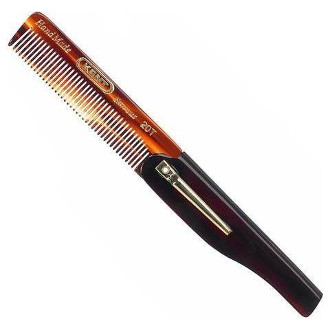 KENT Kent Handmade Comb 20T - 100 mm Men's Folding Pocket Comb Men's Folding Pocket Comb Bisque
