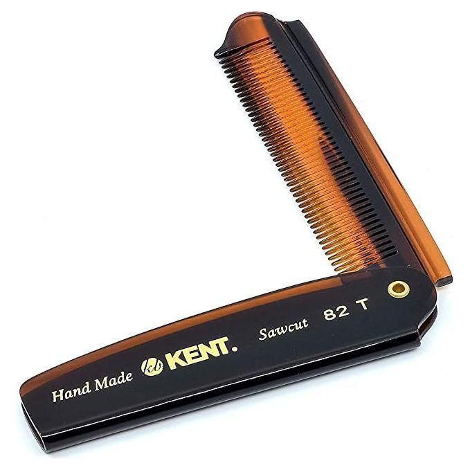 KENT Kent Handmade Comb 82T - Gentleman's Folding Pocket Comb Folding Pocket Comb Tan
