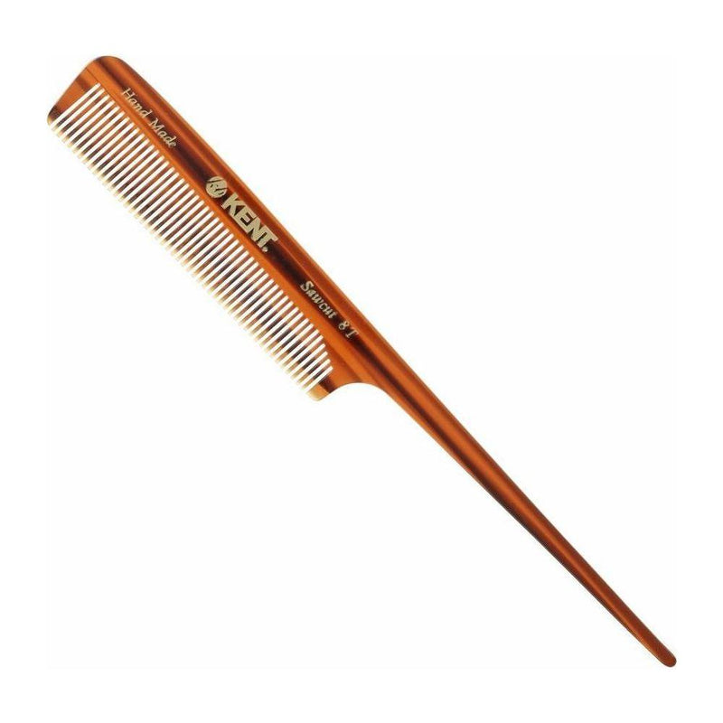 KENT Kent Handmade Comb 8T - 197 mm Fine Toothed Tail Comb Hair Comb Sienna