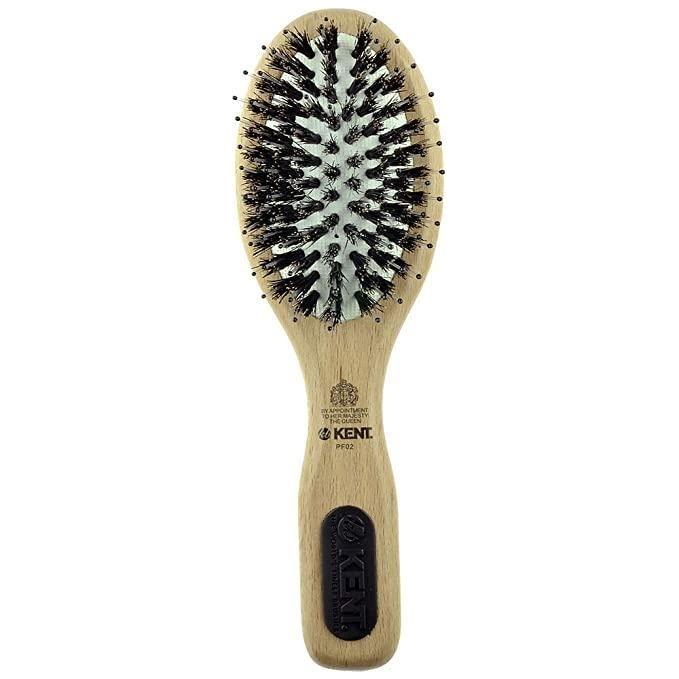 KENT Kent NS02 / PF02 Small Cushion Nylon and Bristle Porcupine Hair Brush Hair Brush Rosy Brown