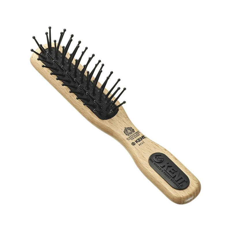 KENT Kent PF21 Micro-Phine Pocket Sized Narrow Quilled Pure Beechwood Taming and Detangle Hair Brush Dark Slate Gray