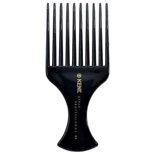 KENT Kent Afro Hair Pick and Beard Pick Comb SPC86 Antistatic and Unbreakable Hair and Beard Comb Black