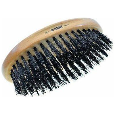KENT Kent PF22 Men Oval Beard and 360 Wave Hair Brush 100% Boar Bristle Hair Brush Light Gray