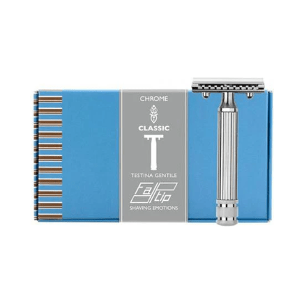 Fatip Fatip Testina Gentile Closed Comb De Safety Razor Grande Chrome 42122 Shaving & Grooming Steel Blue