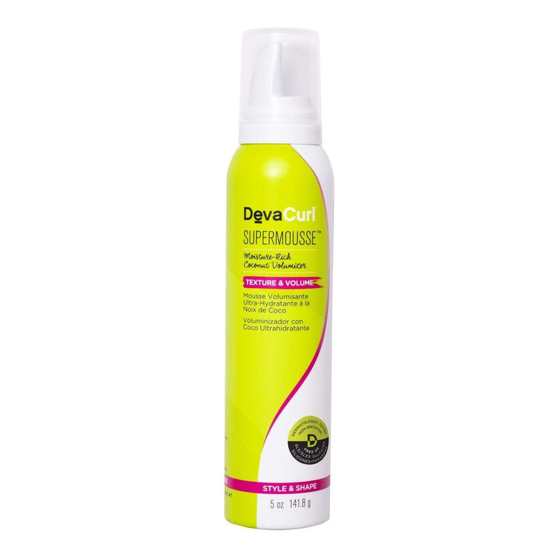 Devacurl Deva Curl Super Mousse Moisture-rich Coconut Volumizer Texture & Volume 5 Oz Hair Styling Mousse Gold