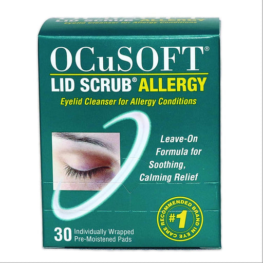 Ocusoft OCuSOFT Lid Scrub Allergy 30 Pads Eye Care Product Sea Green