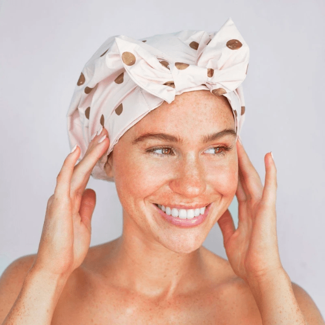 KITSCH KitSch Elevated Shower cap Blush Dot Shower Cap Light Gray
