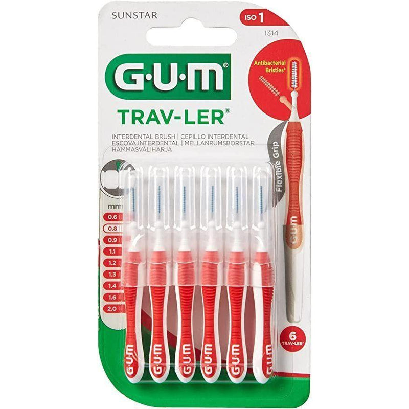 Gum GUM Trav-ler Interdental Brush 0.8mm 1314 Interdental Brush Light Gray