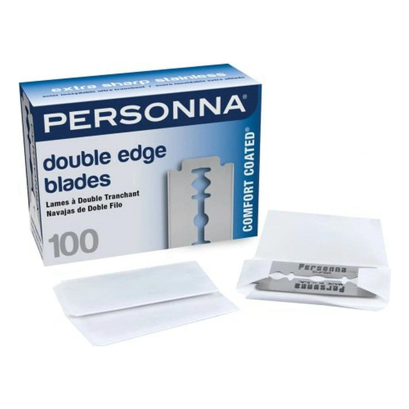 Personna Personna Double Edge Stainless Steel Blades 100 Blades Shaving Blades Light Gray