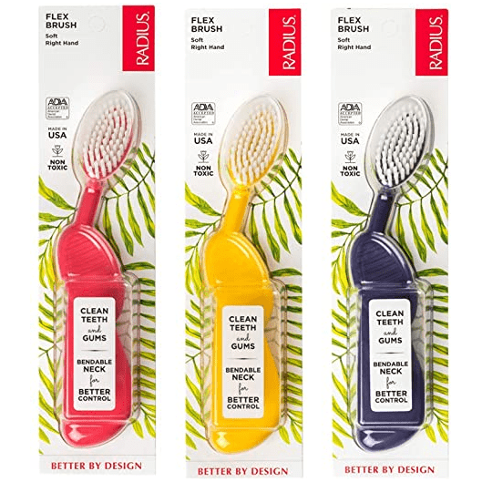 Radius Radius Right Handed Soft Scuba Toothbrush Assorted Colors Toothbrush Antique White