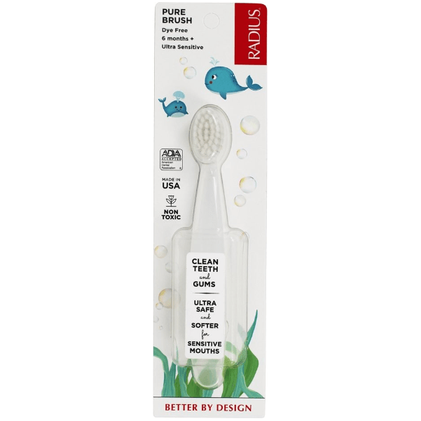 Radius Radius Baby Toothbrush Ultra Soft 6-18 Months Baby Toothbrush Light Gray