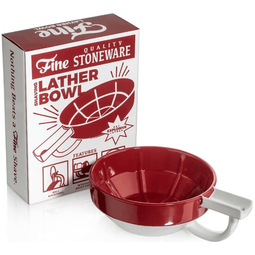 Fine Fine Wet Shave Lather Bowl Red & White Shaving & Grooming Brown