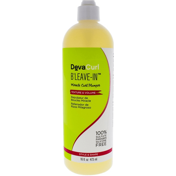 Devacurl DevaCurl B'leave-in Miracle Curl Plumper Boost Volumizer 16 Oz Hair Styling Product Yellow Green