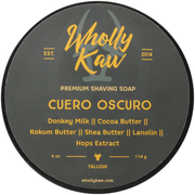 WhollyKaw Wholly Kaw Cuero Oscuro Shaving Collection Shaving Set Dark Slate Gray Tallow Shaving Soap 4 oz
