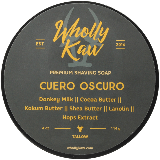 WhollyKaw Wholly Kaw Cuero Oscuro Shaving Collection Shaving Set Dark Slate Gray Tallow Shaving Soap 4 oz
