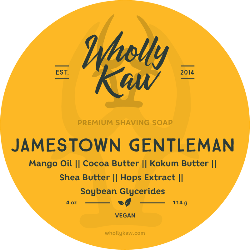 WhollyKaw Wholly Kaw Jamestown Gentleman Shaving Collection Shaving Set Goldenrod Vegan Shaving Soap 4 oz