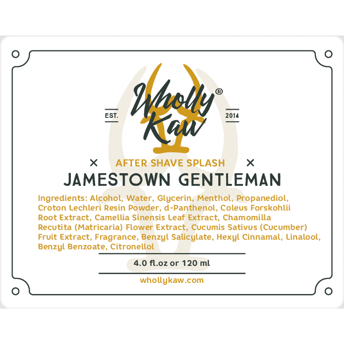 WhollyKaw Wholly Kaw Jamestown Gentleman Shaving Collection Shaving Set Dark Slate Gray Aftershave Splash 4 oz