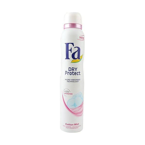 Fa Fa Dry Protect Cotton Mist Anti Perspirant Deodrent Spray 48h 200ml Personal Care Light Gray