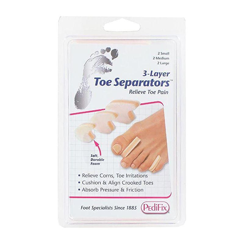 PediFix PediFix 3-Layer Toe Separators 6 Count Medium Toe Separators Antique White