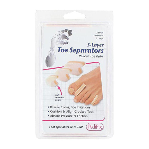 PediFix PediFix 3-Layer Toe Separators 6 Count Medium Toe Separators Antique White