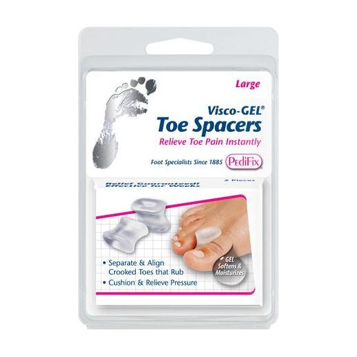 PediFix PediFix Visco-Gel Toe Spacers Large 2 ea Toe Spacers Light Gray