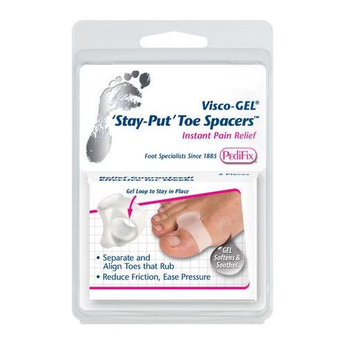 PediFix PediFix Visco Gel Stay Put Toe Separator Large 2 Count Toe Separator Light Gray
