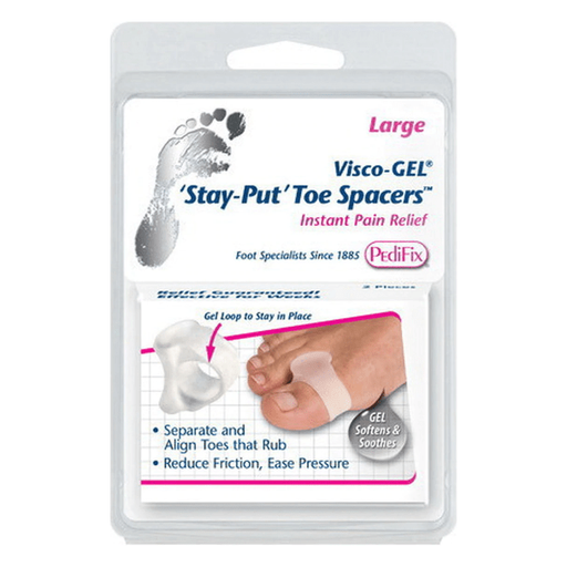 PediFix PediFix Visco Gel Stay Put Toe Separators Large 2 Ea Toe Separators Light Gray