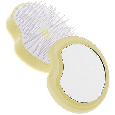 Janeke Janeke Pomme Brush Ergonomic Yellow Hair Brush With Mirror Hair Brush Antique White