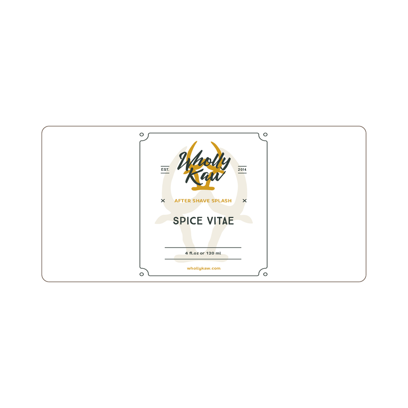 WhollyKaw Wholly Kaw Spice Vitae Shaving Collection Shaving Set Antique White Aftershave Splash 4 oz