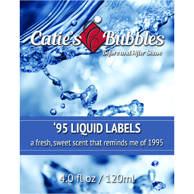 Catie's Bubbles Catie's Bubbles 95 Liquid Labels Shaving Collection Shaving Set Light Blue Aftershave Splash 3.4oz