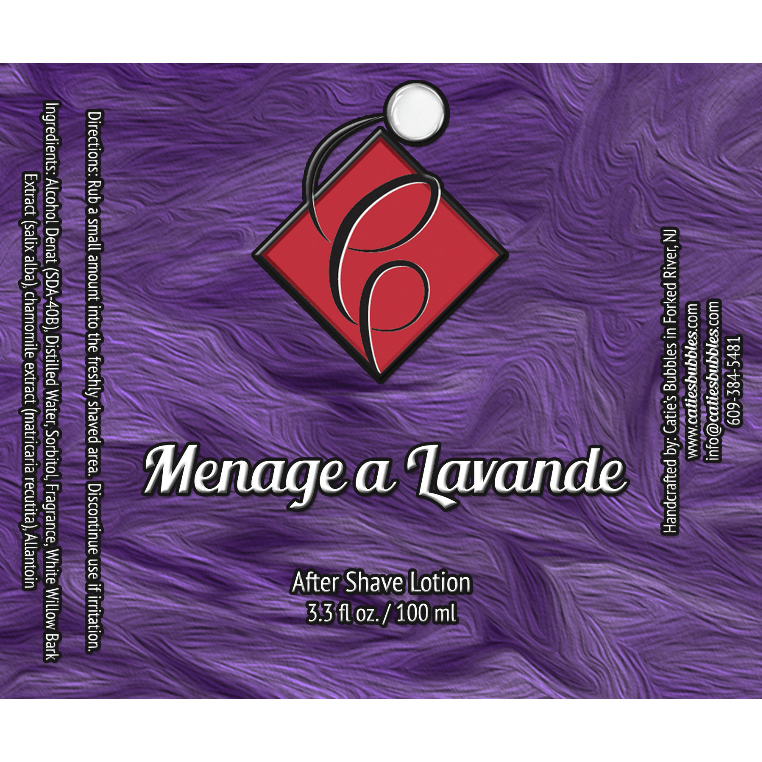 Catie's Bubbles Catie's Bubbles Menage a Lavande Shaving Collection Shaving Set Dark Slate Blue Aftershave 3.3oz