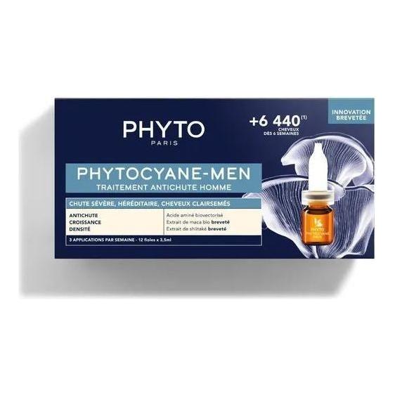 Phyto Phyto Phytocyane-Men Anti-Hair Loss Treatment for Men 12x3.5ml Hair Loss Treatment Light Gray