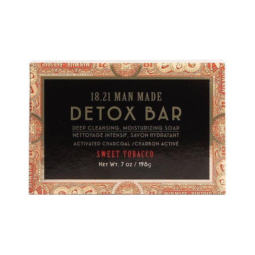 18.21 18.21 Man Made Detox Bar Soap Sweet Tobacco 200ml/7oz Bar Soap Black
