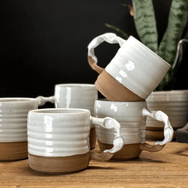 Gravesco Pottery Gravesco Pottery Shaving Mug White Shaving Mug Black