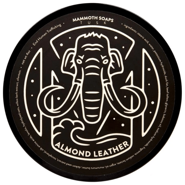 House of Mammoth House of Mammoth Almond Leather Shaving Collection Shaving Set Antique White Shaving Soap 4oz