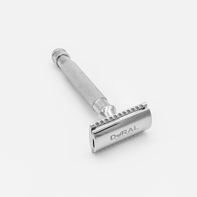 Dural Dural Eyan Chrome Double Edge Safety Razor + Pouch Safety Razor White Smoke